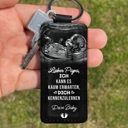 Ultraschall - Personalisierter Schlüsselanhänger aus Kunstleder